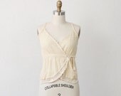 Cream Vintage Crochet Trim Wrap Top