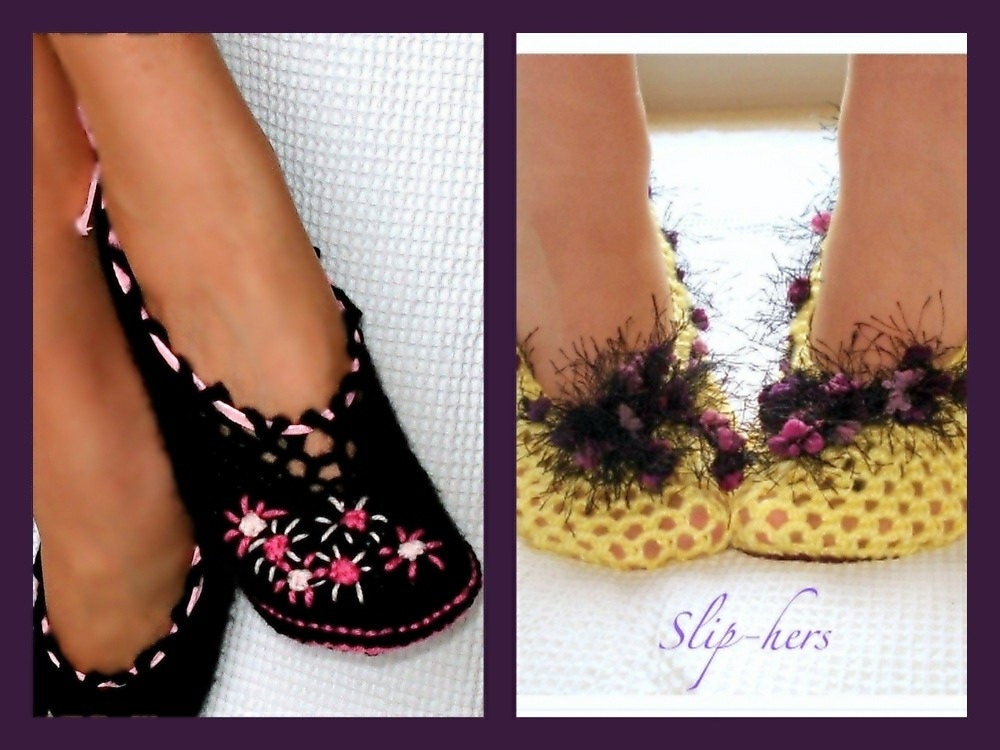 Ballet Flats Crochet Pattern Slipper Sizes in Women's and Kids 2 Patterns Included PDF 1
