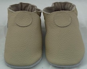 Minitioes Leather BABY crib shoes solid cream pick your size