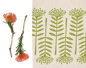 Table runner - Pincushions, in Olive