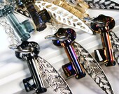Crystal Key Necklace - You Choose Swarovski Key to the Forest Pendand Earthy Woodland Pierced Leaf on  Sterling Silver Fancy Layering Amulet