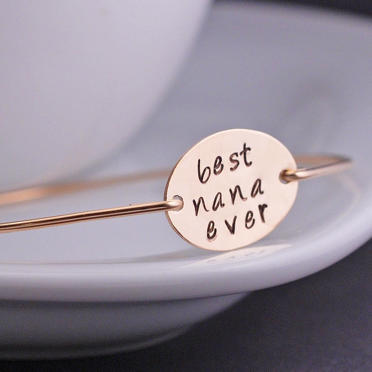 Gold Best Nana Ever Bracelet, Gift for Nana, Grandmother Jewelry, Gold Bangle Bracelet, Mother's Day Gift Idea
