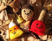 PDF CROCHET PATTERN - Mini Fall Amigurumi - Acorn, Candy Apple and Candy Corn