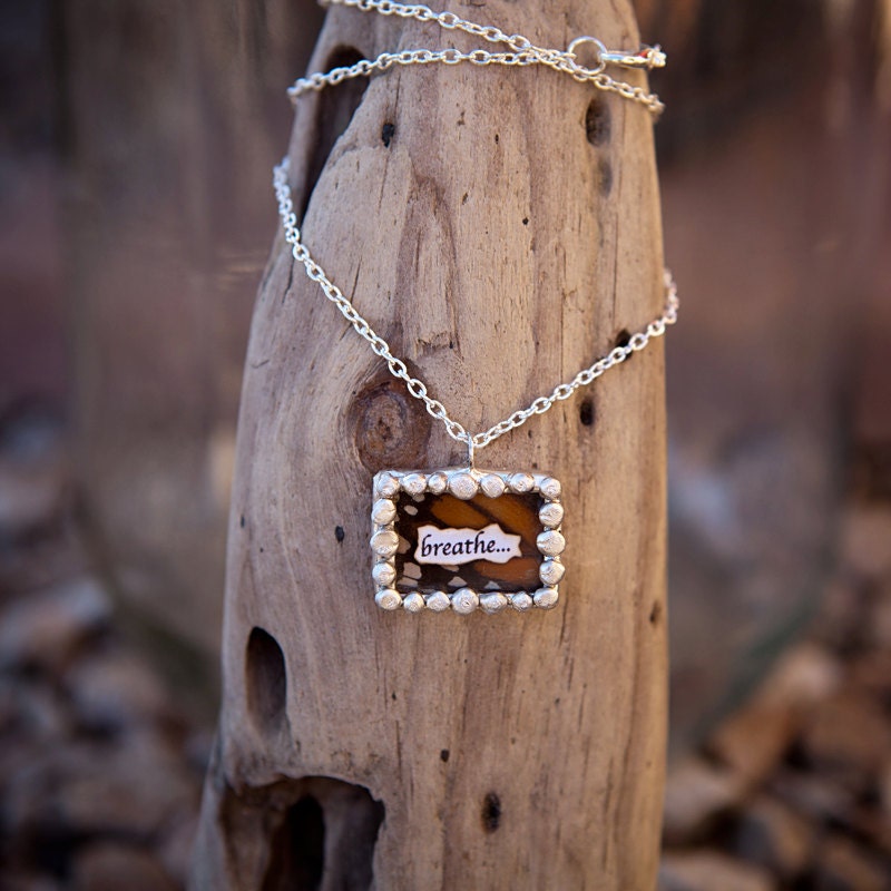 Breathe- Genuine Monarch Wing Necklace
