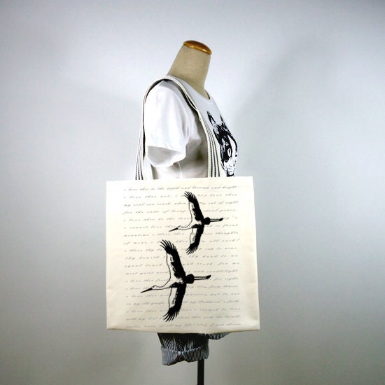 Flying Cranes Canvas Tote Bag