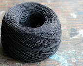 Linen yarn thread -- one ball - black --3-ply