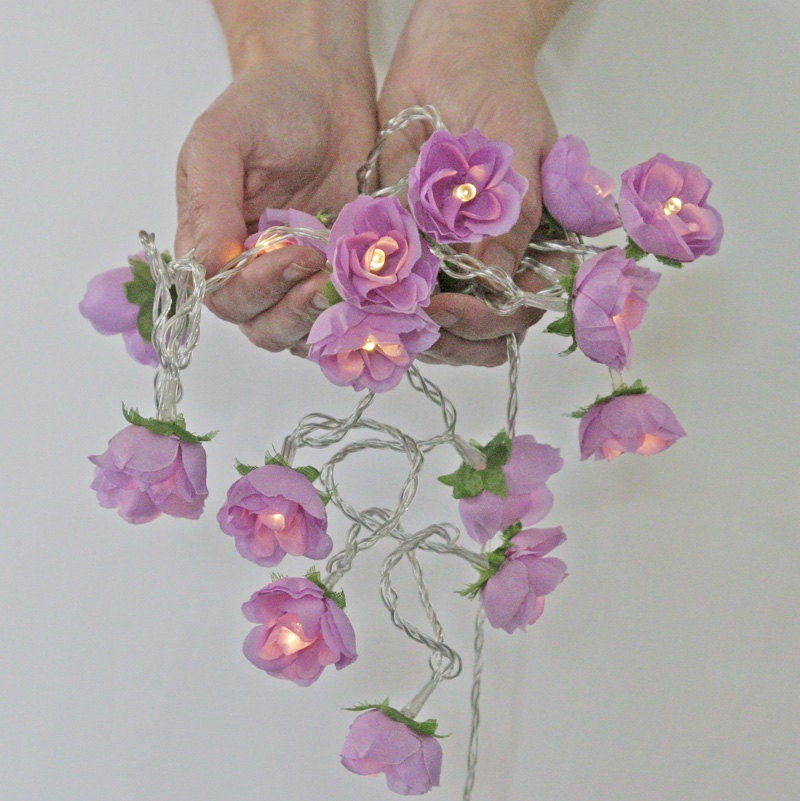 Lilac - longer French Roses Fairy Lights