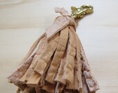 Beige Leather Tassel w/ Clip
