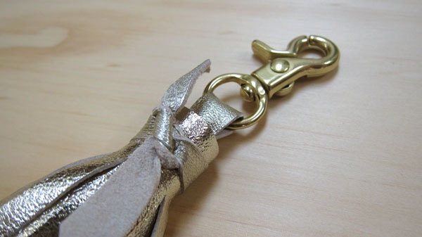 Gold Leather Tassel w/ Clip