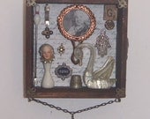 Assemblage Art - Mixed Media Vintage antique 3D Salvage Recycle - 1009