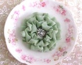 Sage Green Flower Hair Clip. Pin and Hair Clip. Bridesmaid Hair Clip. Corsage. Chiffon. MANY COLORS AVAILABLE