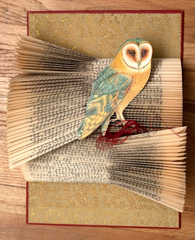 Mixed Media Altered Book with Owl