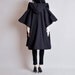 80s black avant garde short sleeve cape coat / hooded / s / m / l / city middle coat