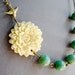 Ivory Flower Necklace,Turquoise Jewelry,Bridesmaid Necklace,Stone Jewelry,Spring Jewelry,Wedding Jewelry (Free matching earrings)