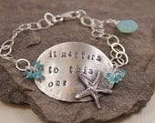 It Matters To This One- Sterling Silver And Apatite Starfish Bracelet