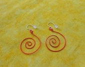 Red spiral wired Earrings