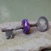 Beaded Skeleton Key, Handmade Glass Bead, Boro, Borosilicate Lampwork, Pendant, Steampunk Jewelry, Accessory, Purple