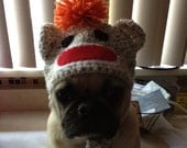 Dog or Cat Sock Monkey Custom Sock Monkey Hat