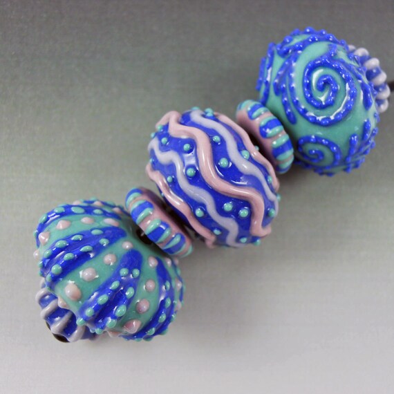 Bold Colors Bead Set - Big Bold Colored Porcelain Beads with Small Disc Pairs