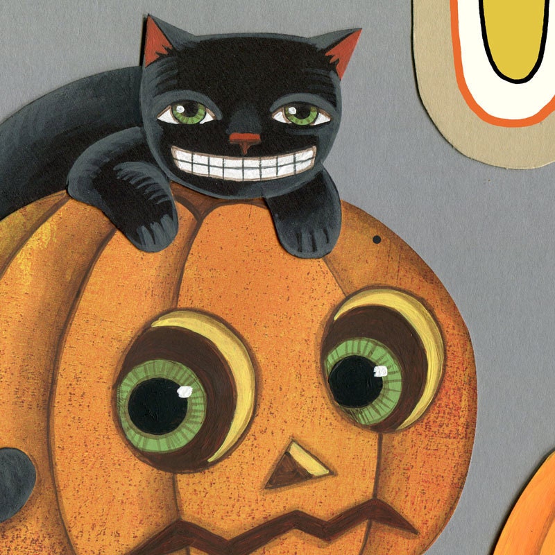 Halloween Pumpkin Jack O'Lantern Banner Garland Bunting Ornaments Decoration Original Folk Art  DIY