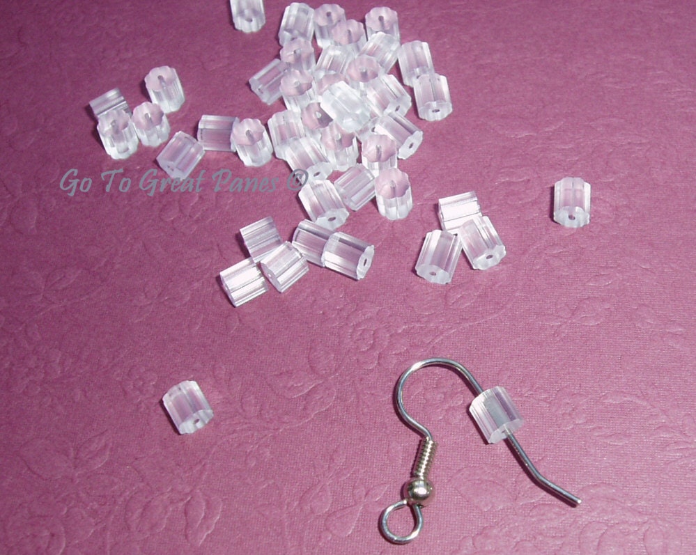 288 Clear Plastic Earring Backs ribbed plastic by GoToSupplies