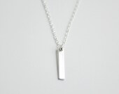 Tiny slice - sterling silver mini bar necklace - delicate minimalist jewelry - for women