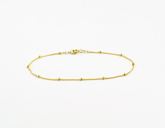 Satellite - thin gold fill bracelet - simple delicate jewelry