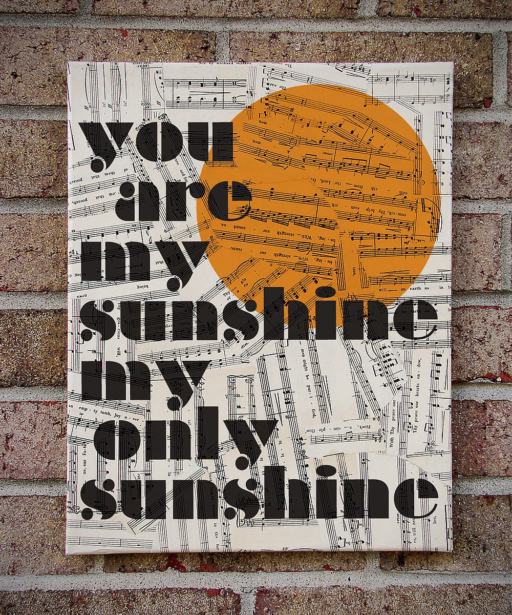 You Are My Sunshine Canvas Wall Art - Quote / Lyrics on Canvas