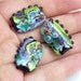 Summer Blooms - Handmade Lampwork Glass Bead Set in Black, Purple, Aqua, Lime and Orange (3) OOAK
