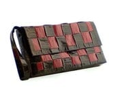 Duct Tape Clutch - Maroon & Black