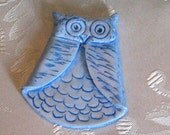 Blue Owl Brooch Magnet Ornament