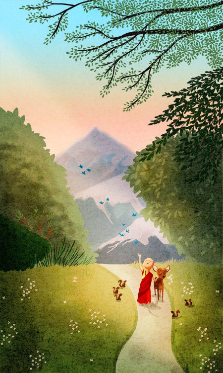 Dalai Lama, Buddhist Painting, Buddhist Art - "The Dalai Lama" - Art Print 13x19
