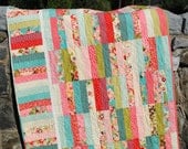 Toddler Quilt, Large Lap Quilt or coverlet, Moda's Sophie fabric, pattern also for sale