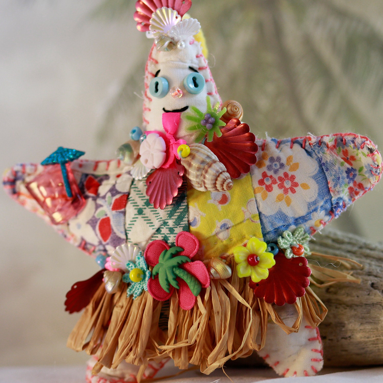 Sea Side Sally - Star Fish Quilty Critter - Hula Beach Party Girl