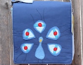 Mr. Peacock Felt Applique Messenger Bag in Blue