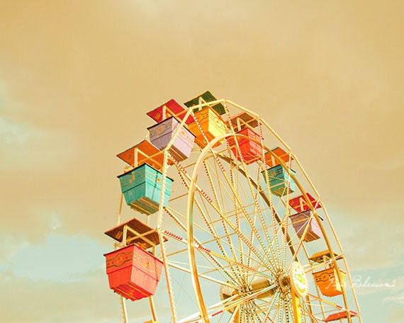 carnival photography,nursery art print,baby nursery decor,fall colors,ferris wheel,artwork for kids,baby shower gift,babys room