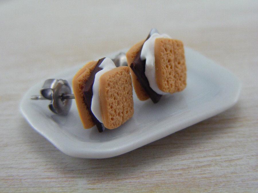S'more  - Studs / Post Earrings