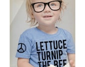 lettuce turnip the beet - light blue eco-heather shirt - baby and toddler sizes