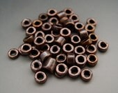 BEAUTIFUL COLOR - Mykonos Greek Ceramic Beads (50) - Bronze Patina TINY Tubes Heishi Spacers - 3mm