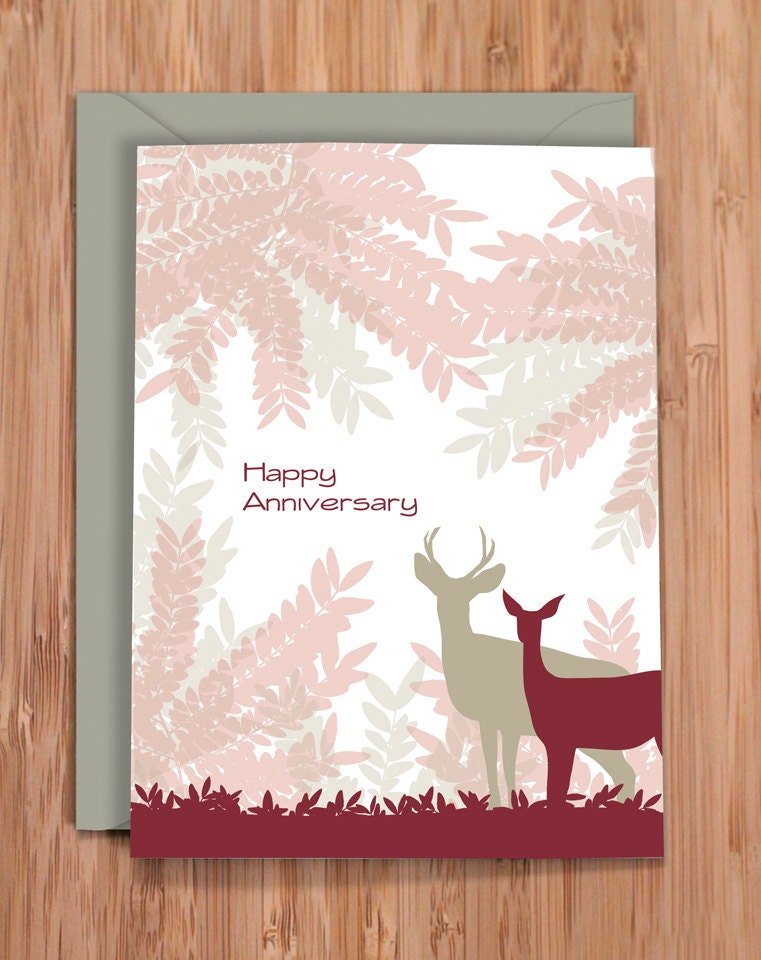 anniversary card / deer
