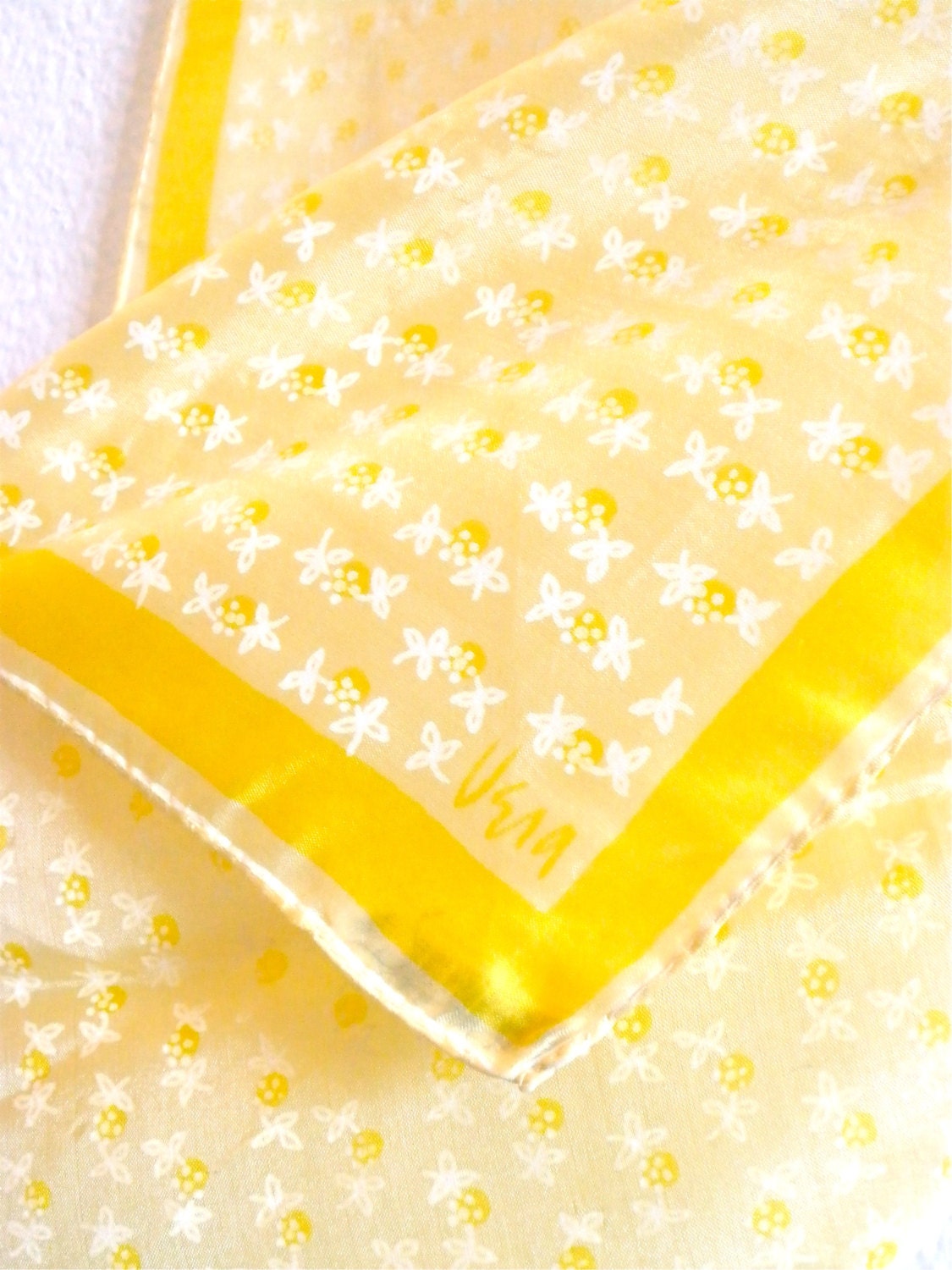 Lemon Chiffon - one of the earliest, vintage 1940's Vera Neumann Parachute Silk Scarf