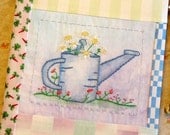Crayon Embroidery PDF Pattern Watering Can Bouquet Tutorial Instant Digital Download