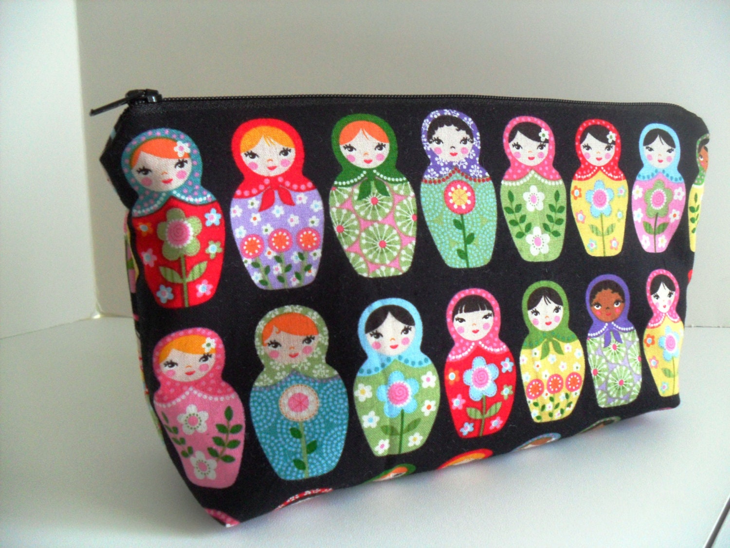 Large Cosmetic Makeup Bag - Bridesmaid Gifts - Matryoshka Dolls