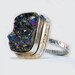 Druzy Quartz Rectangle and Sterling Silver Ring size 10