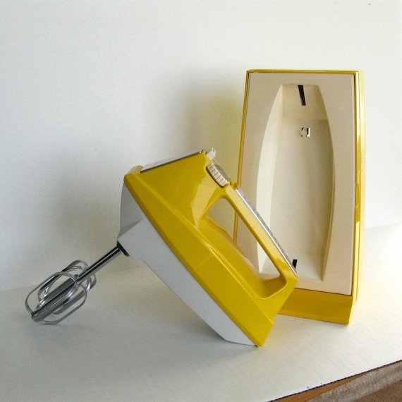 Vintage Bright yellow JCPenney mixer wall mount by StephieD