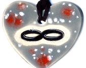 Infinity Ceramic Necklace in Spotted Gray