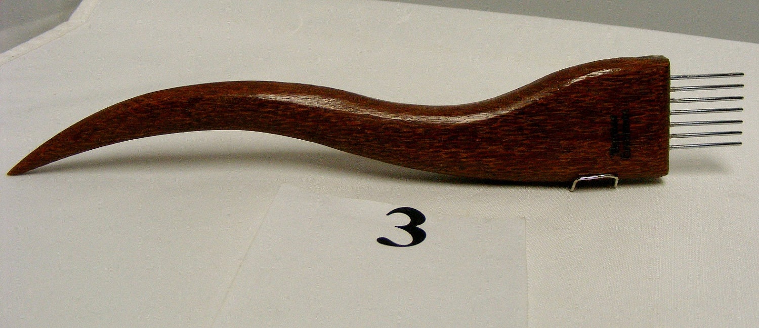 weaving beater or fork- Snakewood- Coarse