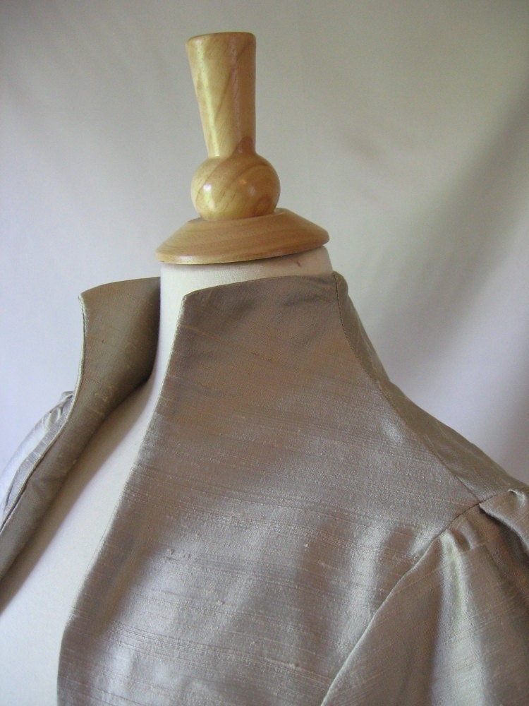 Giselle Tailored Stand up Collar Silk Bridal Shrug Jacket - Custom Made to Order Wedding Dress Accessory