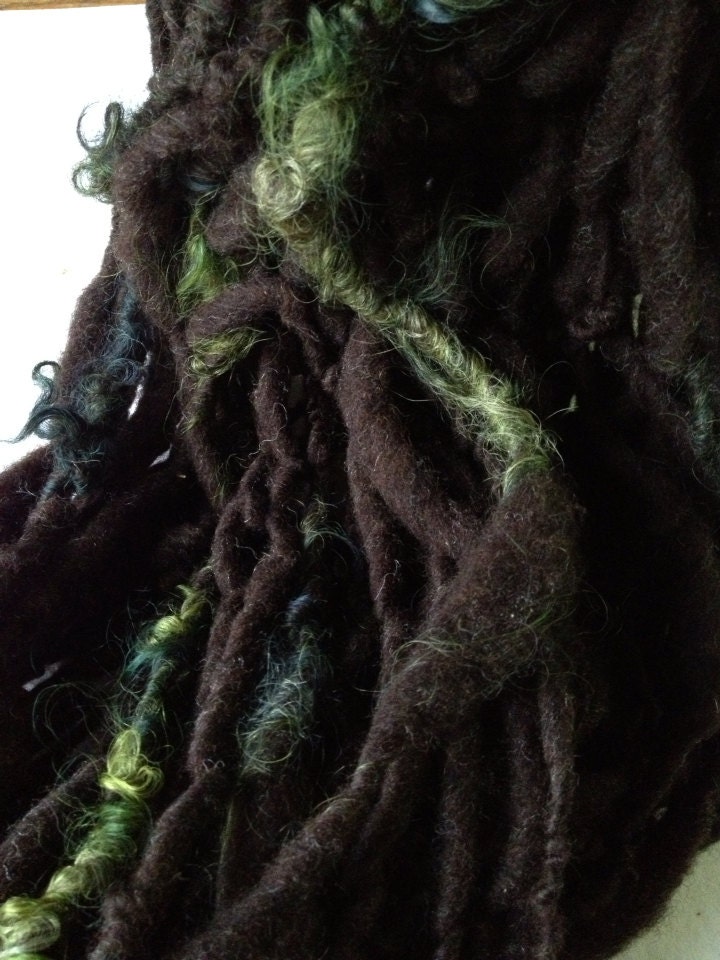 Sweet Like Cola super bulky art yarn Iowa wool 96 yards 