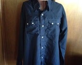 Vintage Man in Black Country rodeo cowboy rockabilly shirt 